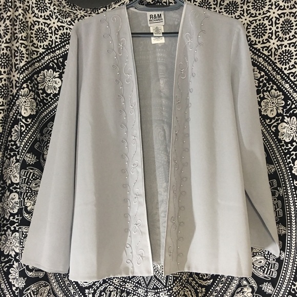 R&M Richards Jackets & Blazers - R&M Richards Vintage Embroidered Sheer Vest/Jacket